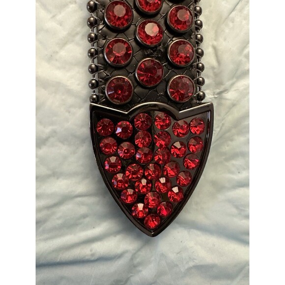 Luxe International Red Studded Belt, Size XS(30-34), Stones Put In By Hand main image 7